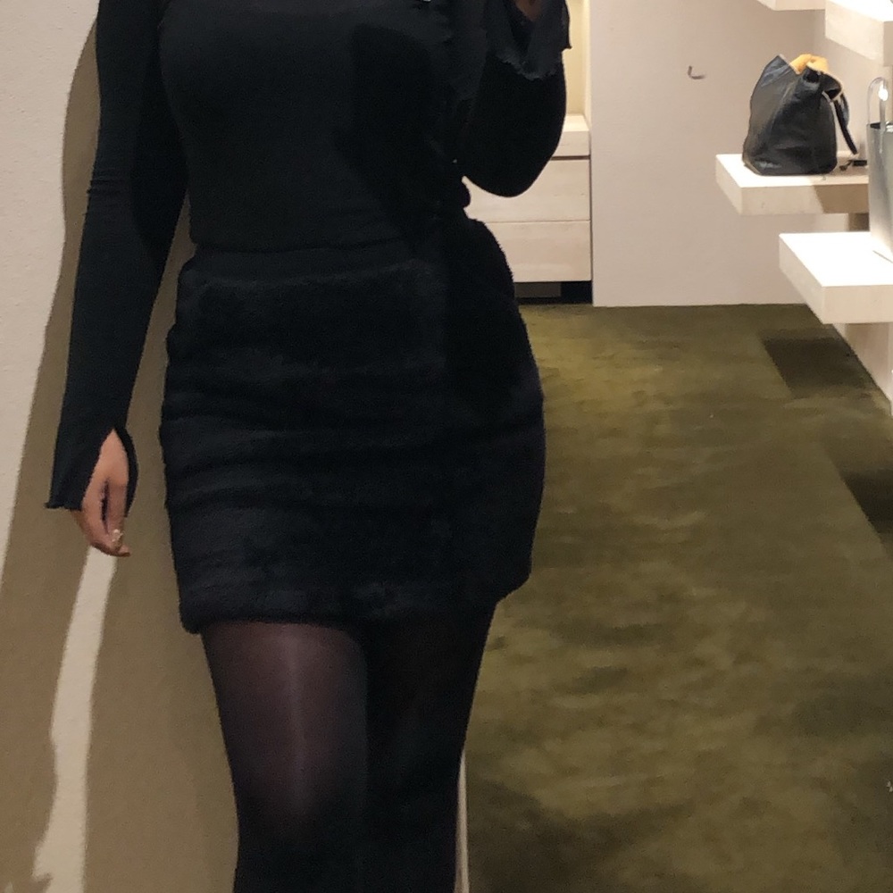 Black Fleece Mini Skirt